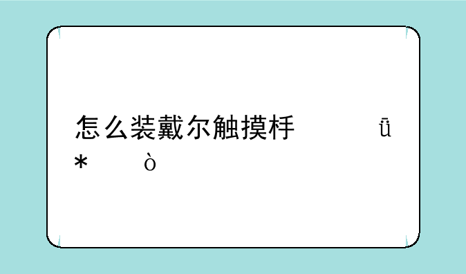 怎么装戴尔触摸板驱动？