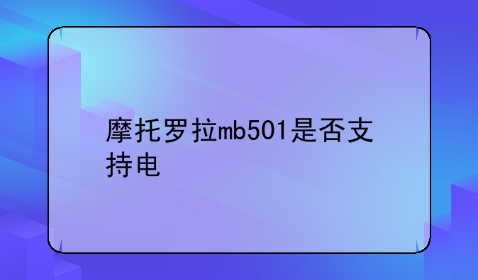 摩托罗拉mb501是否支持电信