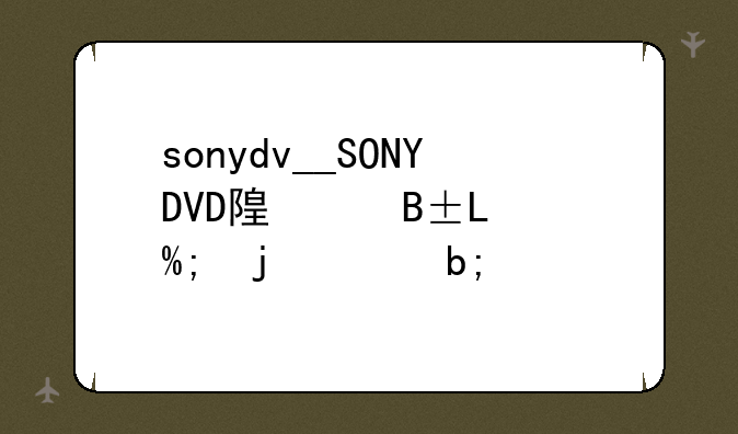 sonydv__SONYDVD随身听S400DCIN的说明书