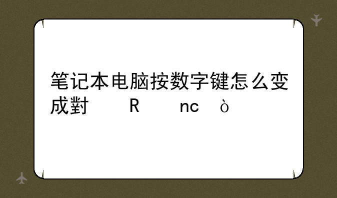 笔记本电脑按数字键怎么变成小键盘？