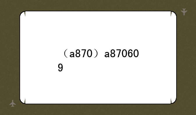 （a870）a870609